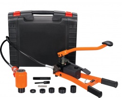 Ponsram voor het ponsen van staal, roestvrij staal en aluminium platen, met hydraulische voetpomp